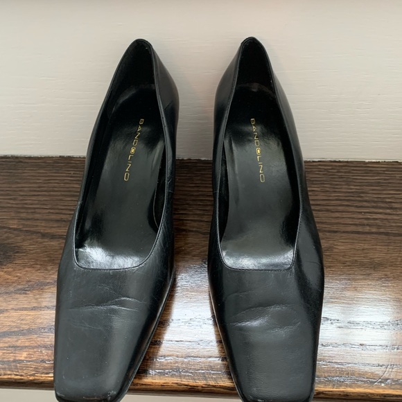 Black Leather Heels - Picture 2 of 3